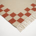 Matilda Beige & Red Check Border Flatweave Rug 160x230cm