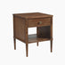 Matterhorn 1 Drawer Square Walnut Wood Bedside Table
