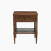 Matterhorn 1 Drawer Square Walnut Wood Bedside Table