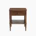 Matterhorn 1 Drawer Square Walnut Wood Bedside Table