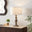 Maurice Grey Turned Wood Style Table Lamp