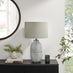 Maze Grey & Black Patterned Ceramic Round Table Lamp