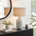 Maze Grey & Black Patterned Ceramic Round Table Lamp