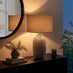 Maze Grey & Black Patterned Ceramic Round Table Lamp