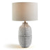 Maze Grey & Black Patterned Ceramic Round Table Lamp
