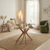 Mette Round Oak Veneer Wood 4-6 Seater Dining Table