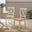 2x Millford Oak and Cream Solid Wood Crossback Dining Chairs