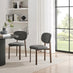 2x Mirelle Grey Fabric Dining Chairs Bronze Legs