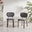 2x Mirelle Grey Fabric Dining Chairs Bronze Legs