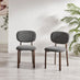 2x Mirelle Grey Fabric Dining Chairs Bronze Legs