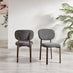 2x Mirelle Grey Fabric Dining Chairs Bronze Legs