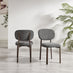 Penrose Round Cream Marble Effect Dining Table 4 Grey Mirelle Chairs