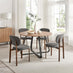 2x Mirelle Grey Fabric Dining Chairs Bronze Legs