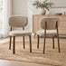 Penrose Walnut & Marble Effect Round Dining Table & 6 Beige Mirelle Chairs