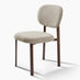 Penrose Walnut & Marble Effect Round Dining Table & 4 Beige Mirelle Chairs