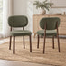 2x Mirelle Green Boucle Dining Chairs