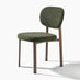 Penrose Walnut & Marble Effect Round Dining Table & 6 Green Mirelle Chairs