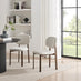 2x Mirelle Grey / Beige Fabric Dining Chairs Bronze Legs