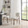 2x Mirelle Grey / Beige Fabric Dining Chairs Bronze Legs