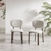 Santorini Round Wood Effect Dining Table 4 Light Grey Mirelle Chairs