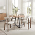 2x Mirelle Grey / Beige Fabric Dining Chairs Bronze Legs