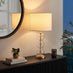 Misha Glass & Brass Bubble Stack Pillar Table Lamp