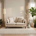 Monroe Beige Chenille Fabric 2 Seater Sofa