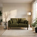 Monroe Green Chenille Fabric 2 Seater Sofa