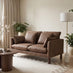 Monroe Brown Faux Leather 2 Seater Sofa