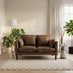 Monroe Brown Faux Leather 2 Seater Sofa