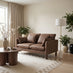 Monroe Brown Faux Leather 2 Seater Sofa