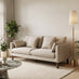 Monroe Beige Chenille Fabric 3 Seater Sofa