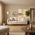 Monroe Beige Chenille Fabric 3 Seater Sofa