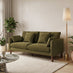 Monroe Green Chenille Fabric 3 Seater Sofa
