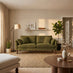 Monroe Green Chenille Fabric 3 Seater Sofa