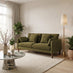 Monroe Green Chenille Fabric 3 Seater Sofa