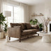 Monroe Brown Faux Leather 3 Seater Sofa