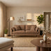 Monroe Brown Faux Leather 3 Seater Sofa