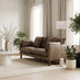 Monroe Brown Faux Leather 3 Seater Sofa