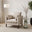 Monroe Beige Chenille Fabric Armchair