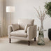 Monroe Beige Chenille Fabric Armchair