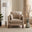 Monroe Beige Chenille Fabric Armchair