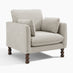 Monroe Beige Chenille Fabric Armchair