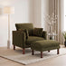 Monroe Green Chenille Fabric Armchair