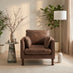 Monroe Brown Faux Leather Armchair