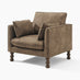 Monroe Brown Faux Leather Armchair