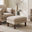Monroe Beige Chenille Fabric Footstool
