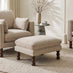 Monroe Beige Chenille Fabric Footstool