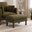 Monroe Green Chenille Fabric Footstool