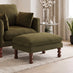 Monroe Green Chenille Fabric Footstool